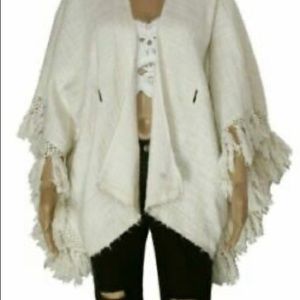 EUC Mes Demoiselles Paris Corinthe Kimono Belted Wrap Poncho, Ivory, Size 1